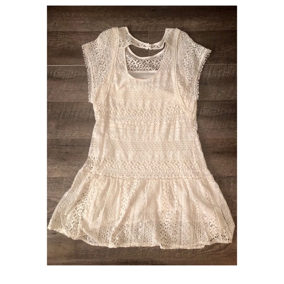 Miss Me Gypsy Ivory Lace Drop Waist Dress - Picture 3 of 8